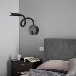 LED Flexible Hose Wall Lamp 1W 3W Book Reading Study Bedside Light Hotel Headboard Flexible Gooseneck Mini Spotlight With Switch