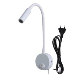 LED Flexible Hose Wall Lamp 1W 3W Book Reading Study Bedside Light Hotel Headboard Flexible Gooseneck Mini Spotlight With Switch