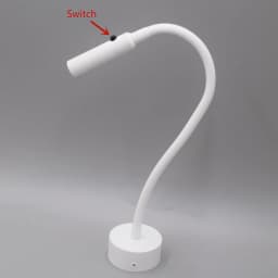 LED Flexible Hose Wall Lamp 1W 3W Book Reading Study Bedside Light Hotel Headboard Flexible Gooseneck Mini Spotlight With Switch