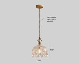 YEBMLP French Retro Glass Hanging Light Indoor LED Luxury Art Chandelier Bedroom Bar Restaurant Table Pendant Lamp With E14 Bulb