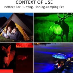 4 in 1 Multicolor Zoom Led White/Red/Green/Blue Lighting Flashlight Outdoor Hunting Photographic Selfie Hiking Camping Totch