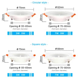 Embedded LED Downlight Angle Adjustable Ceiling Light Spotlights 3W 5W 7W 9W 12W Rotating AC220V 110V Indoor Lighting