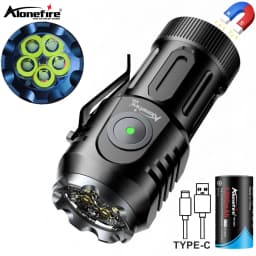5x Led Mini Palm Small Flashlight Usb Rechargeable Portable Red Torch Home Outdoor Pocket Hiking Camping Magnet Work Car Repair
