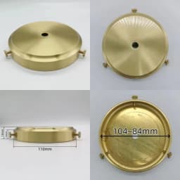 Brass Desk Lampshade Claw Polishing Lamp Base with 3 Holes Screws Ceiling Plate Customizable Processing of Copper Accessories