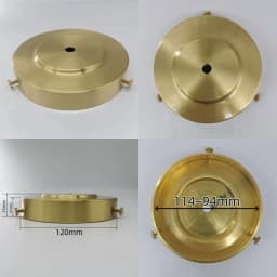 Brass Desk Lampshade Claw Polishing Lamp Base with 3 Holes Screws Ceiling Plate Customizable Processing of Copper Accessories