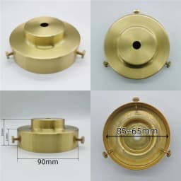 Brass Desk Lampshade Claw Polishing Lamp Base with 3 Holes Screws Ceiling Plate Customizable Processing of Copper Accessories
