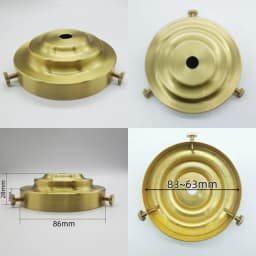 Brass Desk Lampshade Claw Polishing Lamp Base with 3 Holes Screws Ceiling Plate Customizable Processing of Copper Accessories