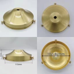 Brass Desk Lampshade Claw Polishing Lamp Base with 3 Holes Screws Ceiling Plate Customizable Processing of Copper Accessories