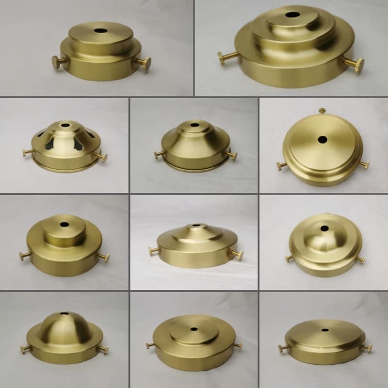Brass Desk Lampshade Claw Polishing Lamp Base with 3 Holes Screws Ceiling Plate Customizable Processing of Copper Accessories