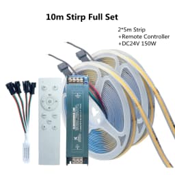 WS2811 COB Running Water Flowing LED Strip Light Horse Race Chasing Tape Wireless Remote Controller DC24V Power 20M 10M Full Set
