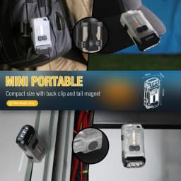BORUiT V15 1200LM LED Keychain EDC Flashlight Type-C Rechargeable Work Light Torch with Magnet Waterproof Camping Pocket Lantern