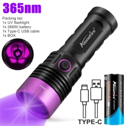 Alonefire SV53 20W 365nm High Power UV Flashlight Ultraviolet Blacklight Detector Money Pet Urine Dry Stains Bed Bug Scorpions