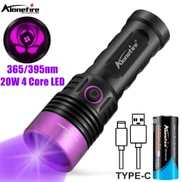 Alonefire SV53 20W 365nm High Power UV Flashlight Ultraviolet Blacklight Detector Money Pet Urine Dry Stains Bed Bug Scorpions