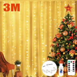 3M LED Curtain Garland Fairy String Lights Christmas Holiday Party Wedding Decoration USB Remote 8 Modes Waterfall Lighting