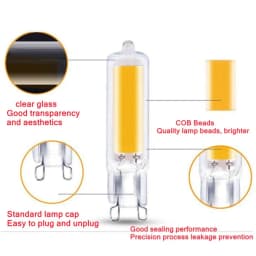 Muunnn LED Light Bulb Super Bright G9 7W 9W 12W15W 220V Glass Lamp Constant Power Light LED Lighting G9 COB Bulbs