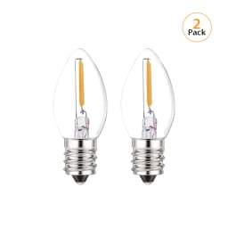 Genixgreen C7 LED Night Light Bulb 0.5W Dimmable E12 E14 Base Warm White 2700K Chandelier Salt Lamp Replacement Mini Candle Bulb