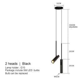 Nordic Black LED Chandelier Pendant Lights Bedroom Bedside Lighting Decor Dining Fixture Hanging Lamp Adjustable Angle Lustres