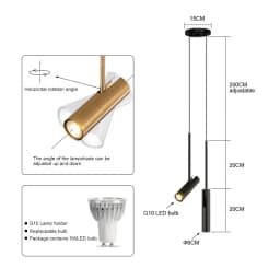 Nordic Black LED Chandelier Pendant Lights Bedroom Bedside Lighting Decor Dining Fixture Hanging Lamp Adjustable Angle Lustres