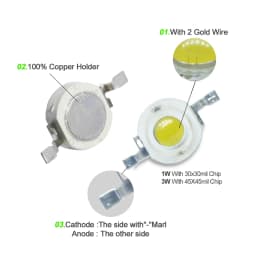 10-1000Pcs High Power LED COB Lamp Chip 1W 3W 3.2-3.6V 110-280LM Bead Warm Cold White Blue Diode For DIY LED Spotlight Downlight
