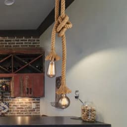 Vintage 1/2/3/4m Long Hemp Rope Retro Loft Single Head Double Heads Industrial Light Hanging Lamp Pendant Light Edison Lamp