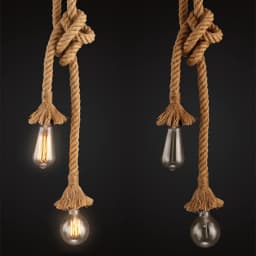 Vintage 1/2/3/4m Long Hemp Rope Retro Loft Single Head Double Heads Industrial Light Hanging Lamp Pendant Light Edison Lamp