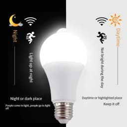 LED PIR Motion Sensor Light Bulb E27 Inteligent Human Infrared Induction White Warm Light Automatic Switch Light Bulb