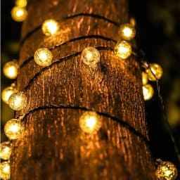 1 Pack 39FT IP65 Crystal Globe Solar String Lights 100 LED 8 Lighting Modes Solar Outdoor Lights For Halloween Christmas Party