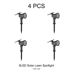 9 LEDs Solar Spotlights, Outdoor Waterproof, Spot Lights, Brightness Adjustable for Garden Backyard Driveway Patio Decor