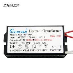 AC220V to 12V Electronic Transformer 60W 80W 105W 120W 160W 180W 200W 250W For Halogen Lamp & Crystal Lamp G4 Light Beads