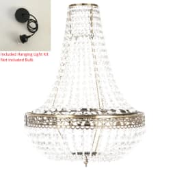 Premium Vintage Crystal Chandelier Ceiling Light Shade Drop Light Easy Fitting Charlotte Pendant Lampshade Without cord kit