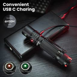 SOFIRN SP35T 3800lm Tactical Flashlight Powerful LED Light USB C 21700 Rechargeable Torch with Dual Switch Power Indicator ATR