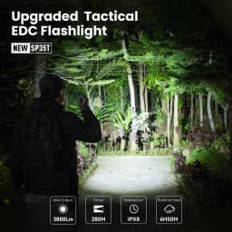 SOFIRN SP35T 3800lm Tactical Flashlight Powerful LED Light USB C 21700 Rechargeable Torch with Dual Switch Power Indicator ATR
