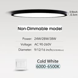 MARPOU 2cm Ultra-thin LED ceiling light 24W 28W 38W warm white cold white neutral white indoor modern lighting Decoration Home
