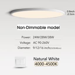 MARPOU 2cm Ultra-thin LED ceiling light 24W 28W 38W warm white cold white neutral white indoor modern lighting Decoration Home