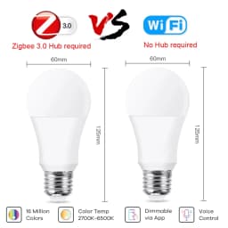 1Pcs 18W 15W Zigbee Led Light bulb RGB+WW+CW E27 Tuya Wifi Smart Home Led Lamps Compatible With Alexa Amazon Google Assistant