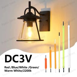 10pcs LED Hard Filament Edison LED Bulbs 20mm 29mm 38mm 54mm 68mm DC3V 2200K White Warm White Red Green Blue Source Accessories