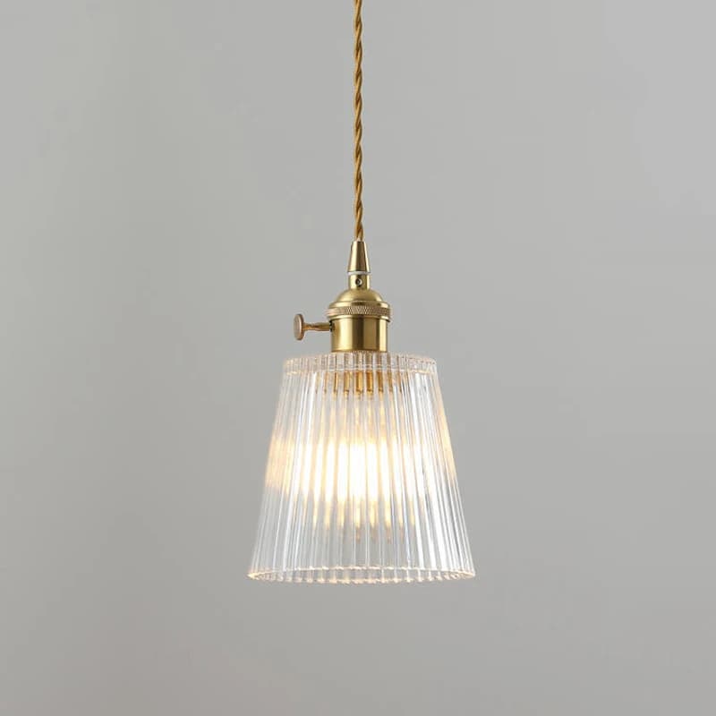Vintage Noridc Stripe Glass Pendant Lamp Dining Room Kitchen Retro Pendant Lights Bedroom Bedside Decor Hanging Light