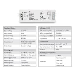 LED Dimmer 12V 5V 24V 36V 8A PWM Wireless RF Switch with 2.4G Brightness Adjustment Touch Remote for Single Color LED Strip V1