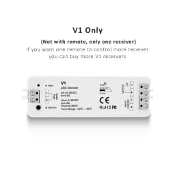 LED Dimmer 12V 5V 24V 36V 8A PWM Wireless RF Switch with 2.4G Brightness Adjustment Touch Remote for Single Color LED Strip V1