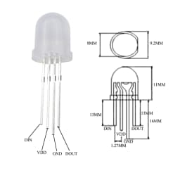 5v Ws2812 5mm Led Rgb Dip Diode Dream Color Addressable Full Color Clear Diffuse Neon Pixel Light Ws2812b Diy Drone Light