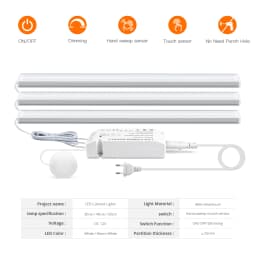 Motion Touch Sensor LED Lights Wireless Light Penetrable Wood Aluminum Bar Light Cabinet Wardrobe Lamp Backlight For Kitchen