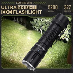 SOFIRN SC33 LED Tactical Flashlight XHP70.3 HI 5200lm Powerful 21700 Type C Rechargeable Torch E-switch Outdoor Light