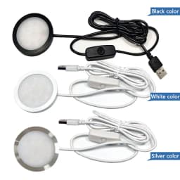 LED Spotlight USB 5V Ultra-thin Cabinet Mini Lamp with Switch 3w 5w 7w Display Jewelry Ceiling Spotlight with 3M Sticker Indoor