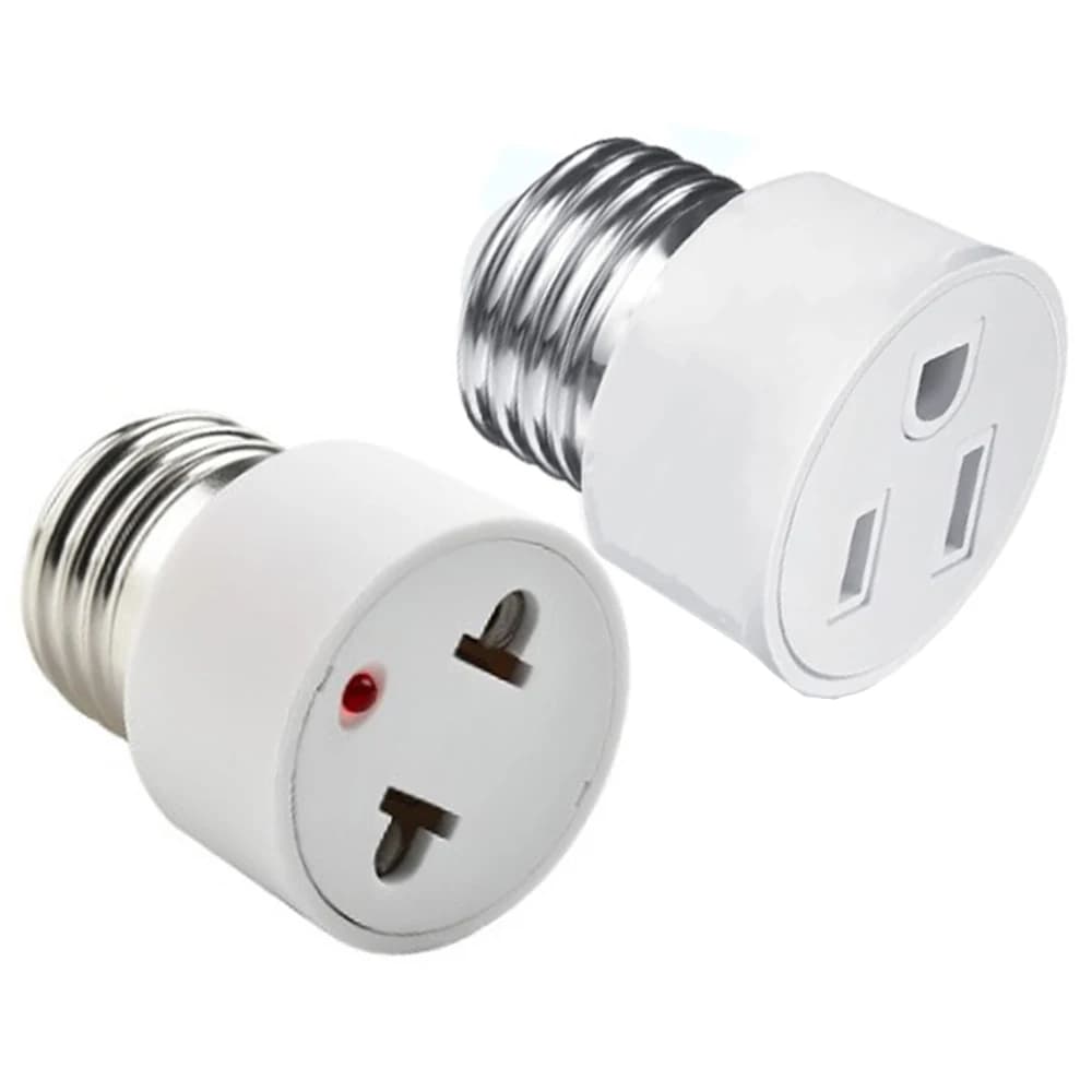 1pcs E27 to EU US Converter Lamp Socket Screw LED Bulb Lighting E27 European America Plug Socket Light Holder White