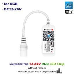 Wifi RGBW RGB Controller Magic Home APP Work with Alexa Google Home for DC12-24V Single Color RGB LED Strip Light Voice Dimmer