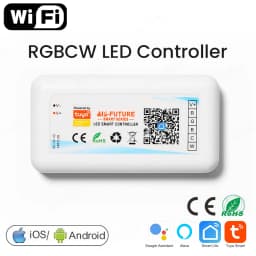 Tuya WiFi Smart LED Controller DC5V-24V RGB/RGBW/RGBCCT Single Color Dimmer LED Strip Remote Control Works with Alexa Google