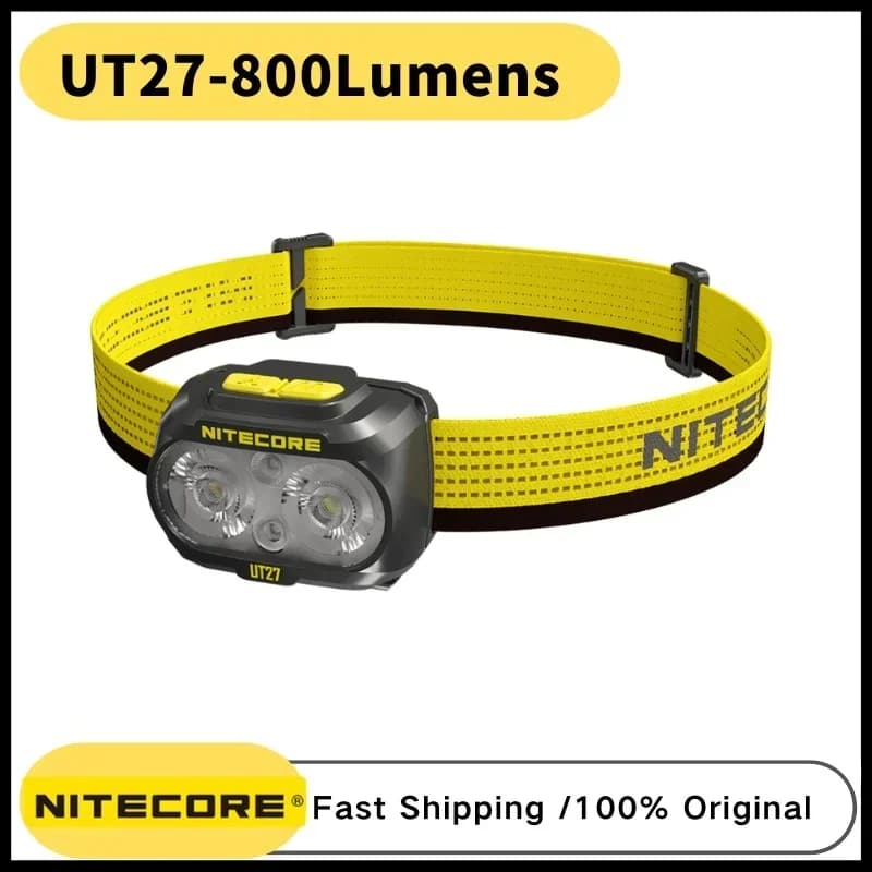 NITECORE UT27 Dual Beam Fusion Elite Headlamp 800 lumens +Removable Rechargeable Battery Spotlight