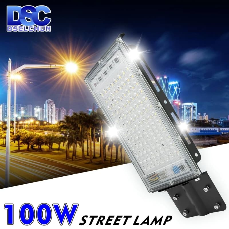100W LED Street Light AC 220V-240V Outdoor Floodlight Spotlight IP65 Waterproof Wall Light Garden Road Street Pathway Spot Light