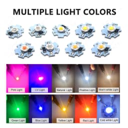 10PCS 12V 24V DC LED High Power Single Color Bead 1W 3W with Aluminum Plate Warm White Red Green Blue Pink Gold Yellow Lamp Chip