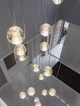 Spiral Staircase Living Room Chandeliers Crystal Ball Led Ceiling Light Lustre Chandelier Modern 2026 Decoration Bedroom Dining